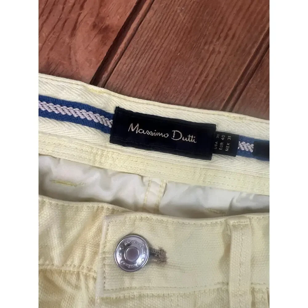 Women’s Massimo Dutti Pants bold Yellow Cotton straight leg